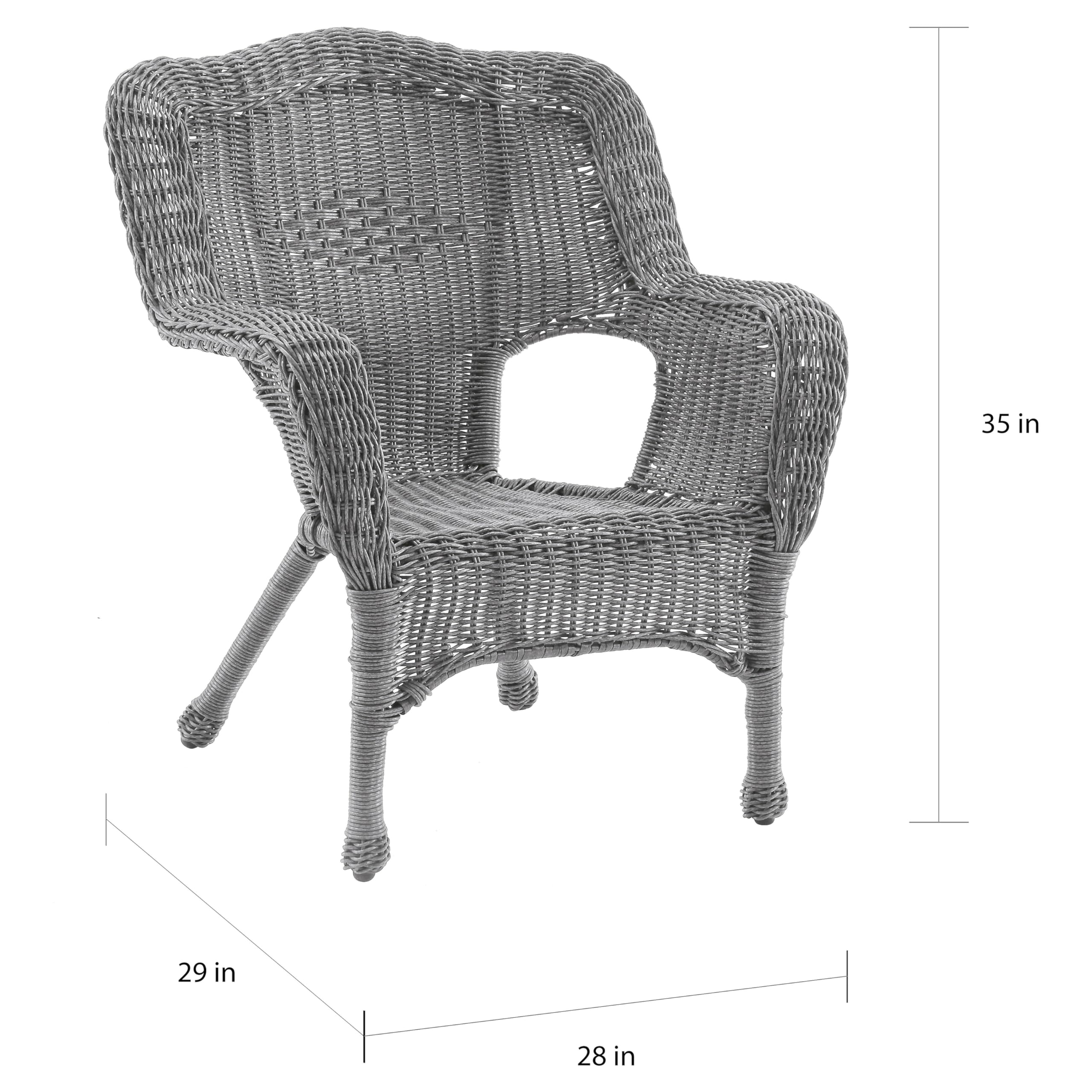 International Caravan Chelsea Resin Wicker Patio Dining Chair White