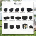 Lsongsky Patio 3-Seater Sofa Cover,Outdoor Couch Cover Fits Up To 85W X 38D X 35H Inches,100% Waterproof Heavy Duty Patio Furniture Covers,Black