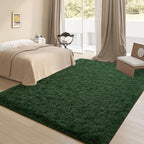 Falark Super Soft Area Rugs For Bedroom Living Room, 5X7 Ft Dark Green Fluffy Rug Carpets For Girls Kids Room, Shaggy Fuzzy Indo