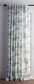 Maison D' Hermine 100% Cotton Curtain - 50'X108' Antique Green (White Background) Decorative Curtain - Aesthetic Curtains For
