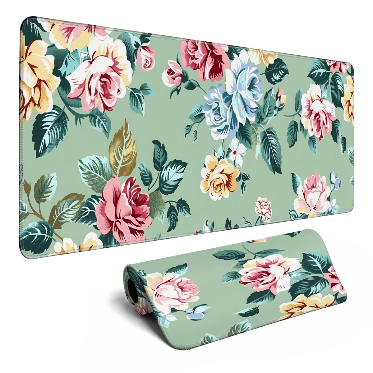 Xl Mouse Pad Gaming Kawaii Cute Retro Rose Floral Extra Large Mousepad (31.5X11.8 In), Desk Mat Pad Home Office Decor Mouse Pad