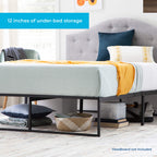 Linenspa 14 Inch Metal Platform Full Bed Frame With Storage Space Under Frame, Full Platform Bed Frame, No Box Spring Needed