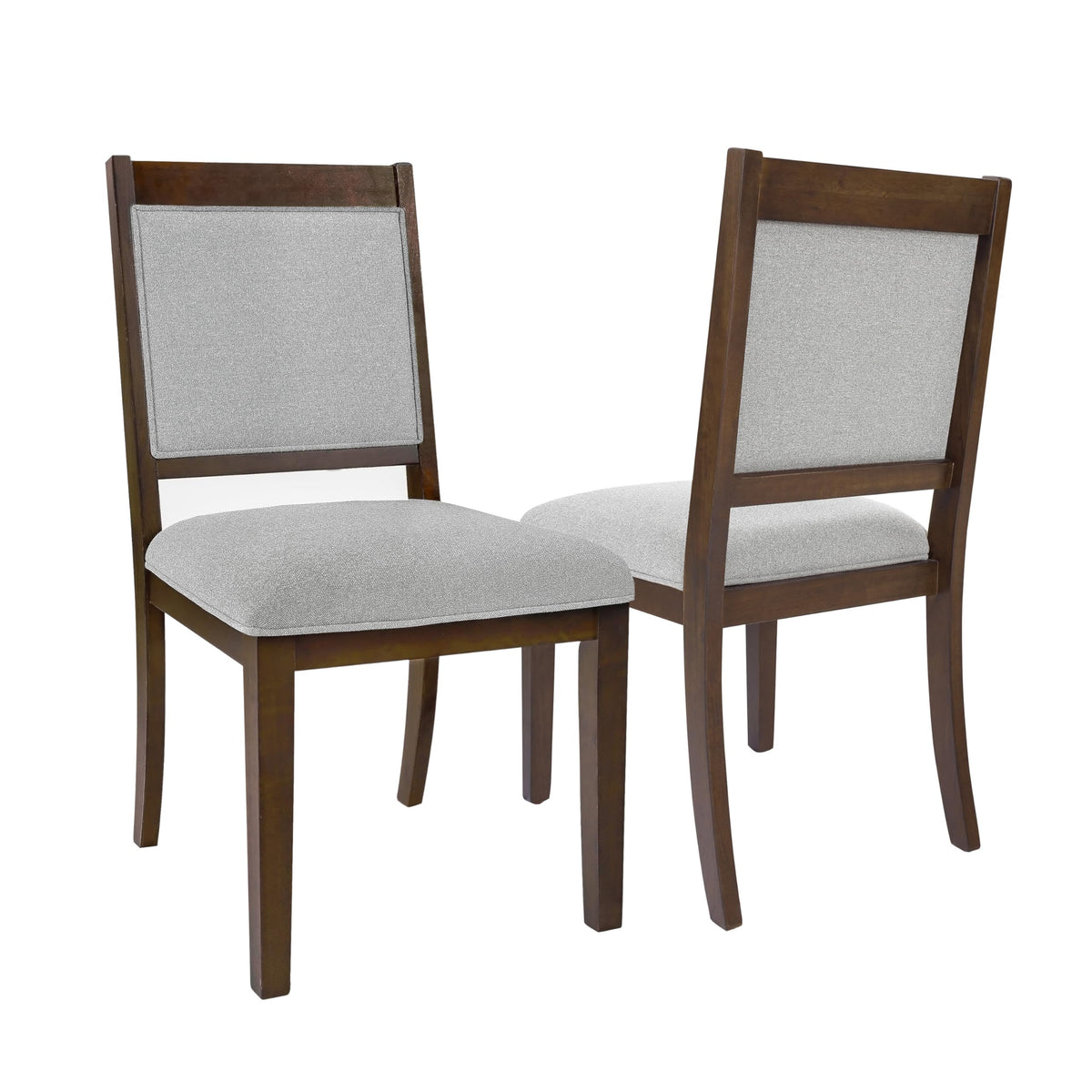 Homepop Open Back Upholstered Wood Frame Dining Chairs - Gray Solid Woven (Set Of 2)