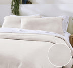 California Design Den Oversized King Duvet Cover Set, 3 Pc Set With Pillow Shams Textured Natural Duvet Cover, 120' X 98' To F