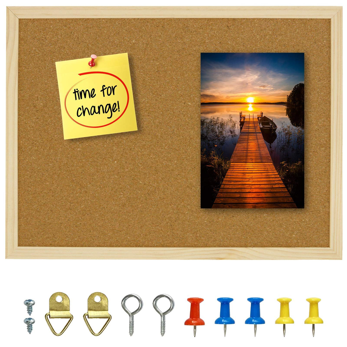Owlkela Cork Board 14.6'X 11', Notice Pin Board, Memo Board, Vision Board, Bulletin Board For Office, Classroom Or Home, Mount