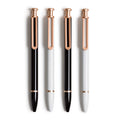 U Brands 'The Monterey' Retractable Ballpoint Pen, Black And White, Black Ink, 4 Pack