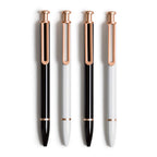 U Brands 'The Monterey' Retractable Ballpoint Pen, Black And White, Black Ink, 4 Pack