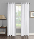 Decoholic White Polyester Window Curtains 5 Feet | Darkening Faux Texture Plain Drapes with Eyelets | Set of 2 Panels for Living