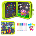 Erasable Doodle Drawing Book For Kids | 10 Pages Reusable Drawing Pad With 6 WaterSoluble Watercolor Pens | Road Trip Car Game 