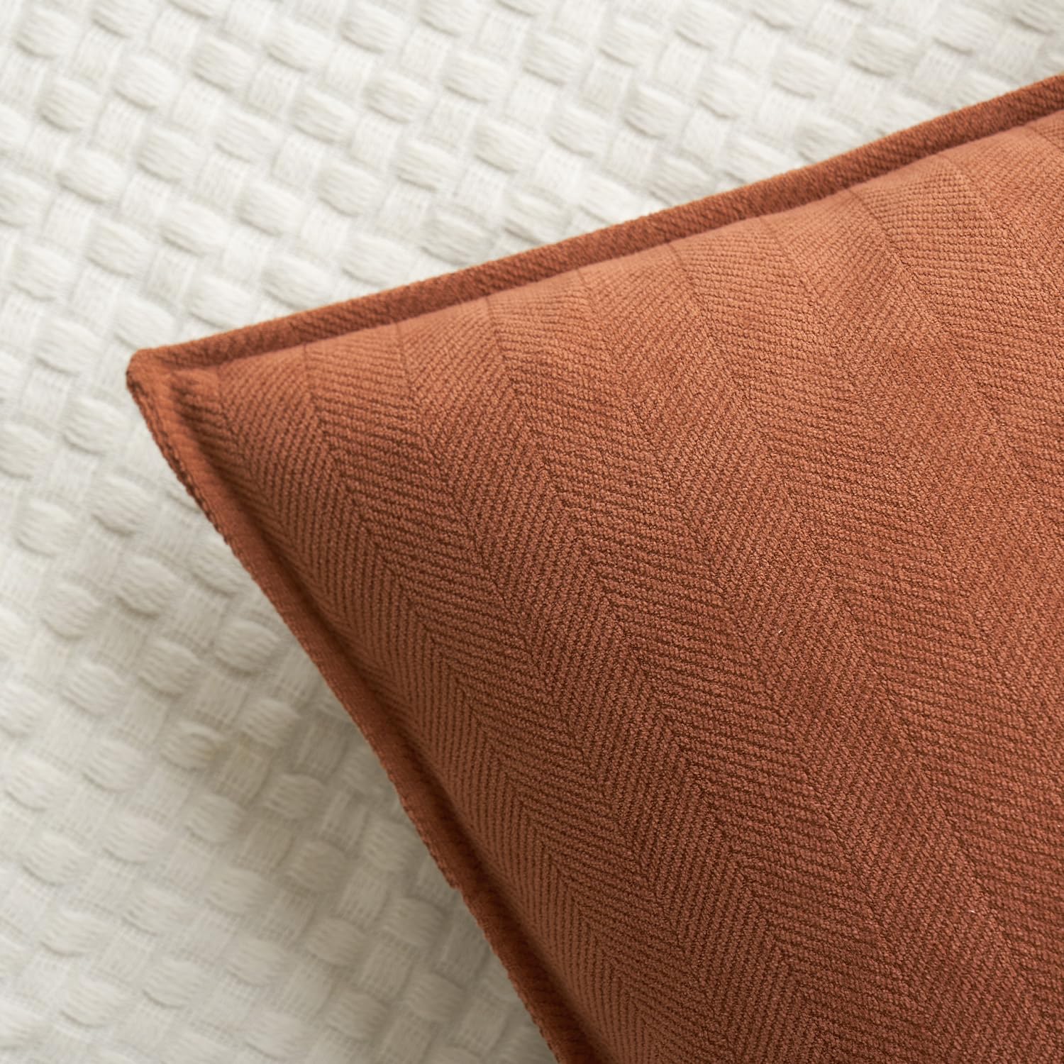 Miulee Pack Of 2 Burnt Orange Decorative Pillow Covers 26X26 Inch Soft Chenille Luxurious Couch Throw Pillows Boho Cushion Covers Euro Shams With Elegant Design For Sofa Bed Living Room Home Decor