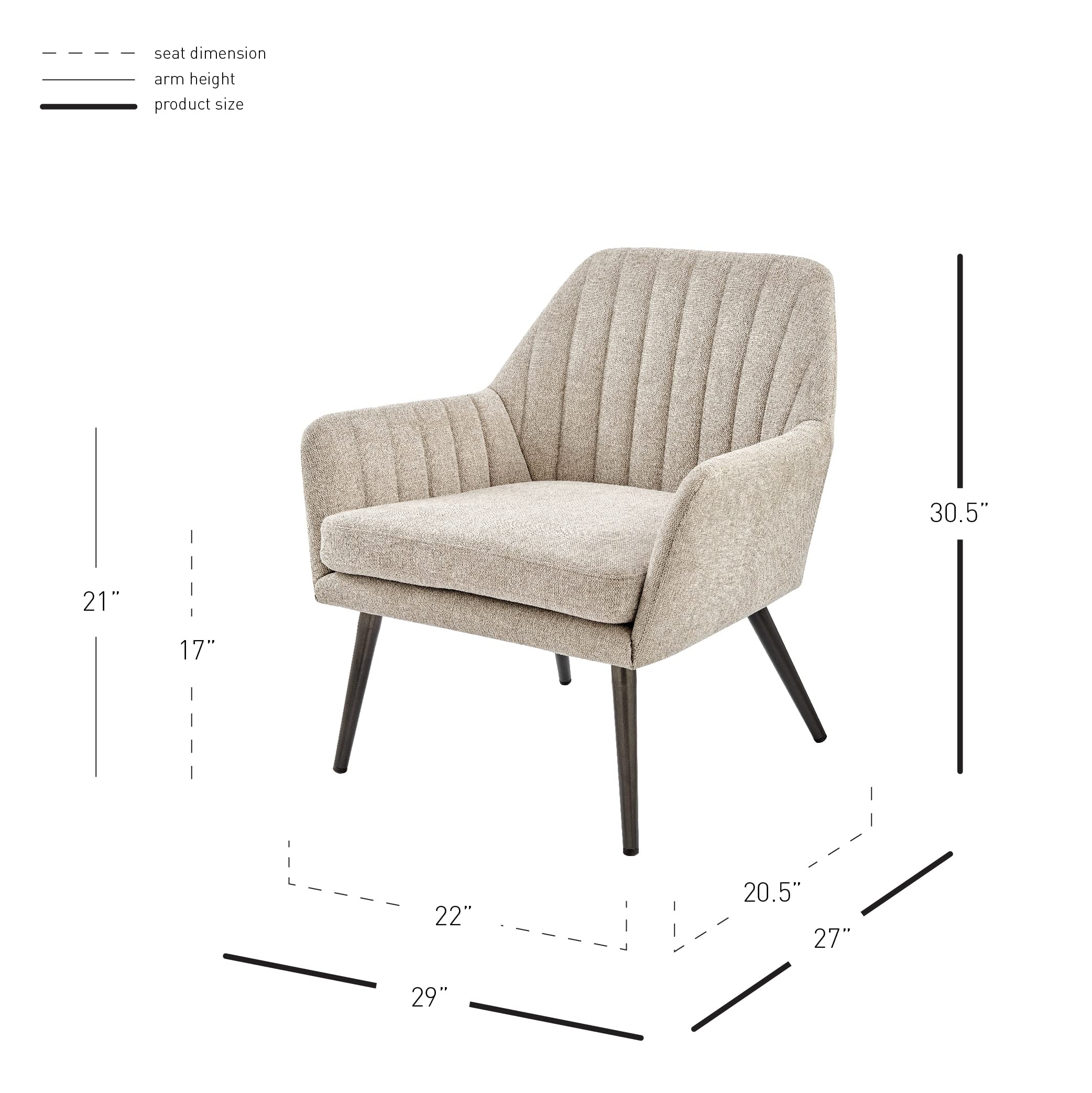 Npd Furniture And More Jolene Fabric Arm, Olympus Cream Accent Chair, Beige