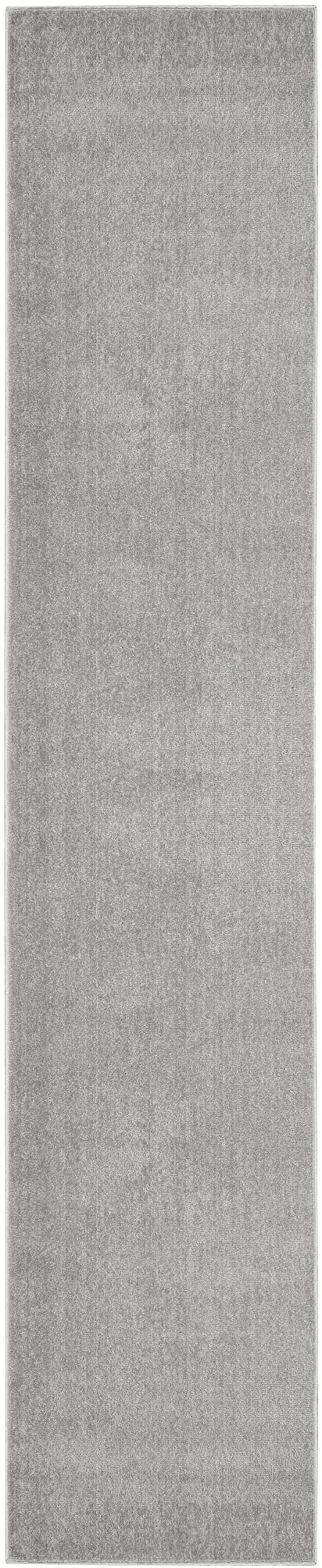 Nourison Essentials Indoor/Outdoor Silver Grey 2'2' X 20 Area Rug, Easy Cleaning, Non Shedding, Bed Room, Living Room, Dining Room, Backyard, Deck, Patio (2X20)