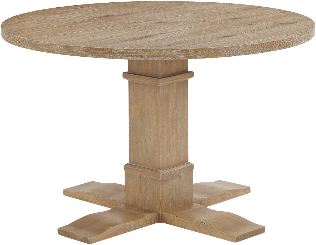 Crosley Furniture Joanna Modern Farmhouse Round Wood Dining Table, Rustic Brown