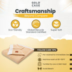 Gold Case Throw Blanket For Couch - 100% Recycled Cotton 50X60 - Elegant Throw Blankets For Living Room, Bed, & Outdoor - Decora