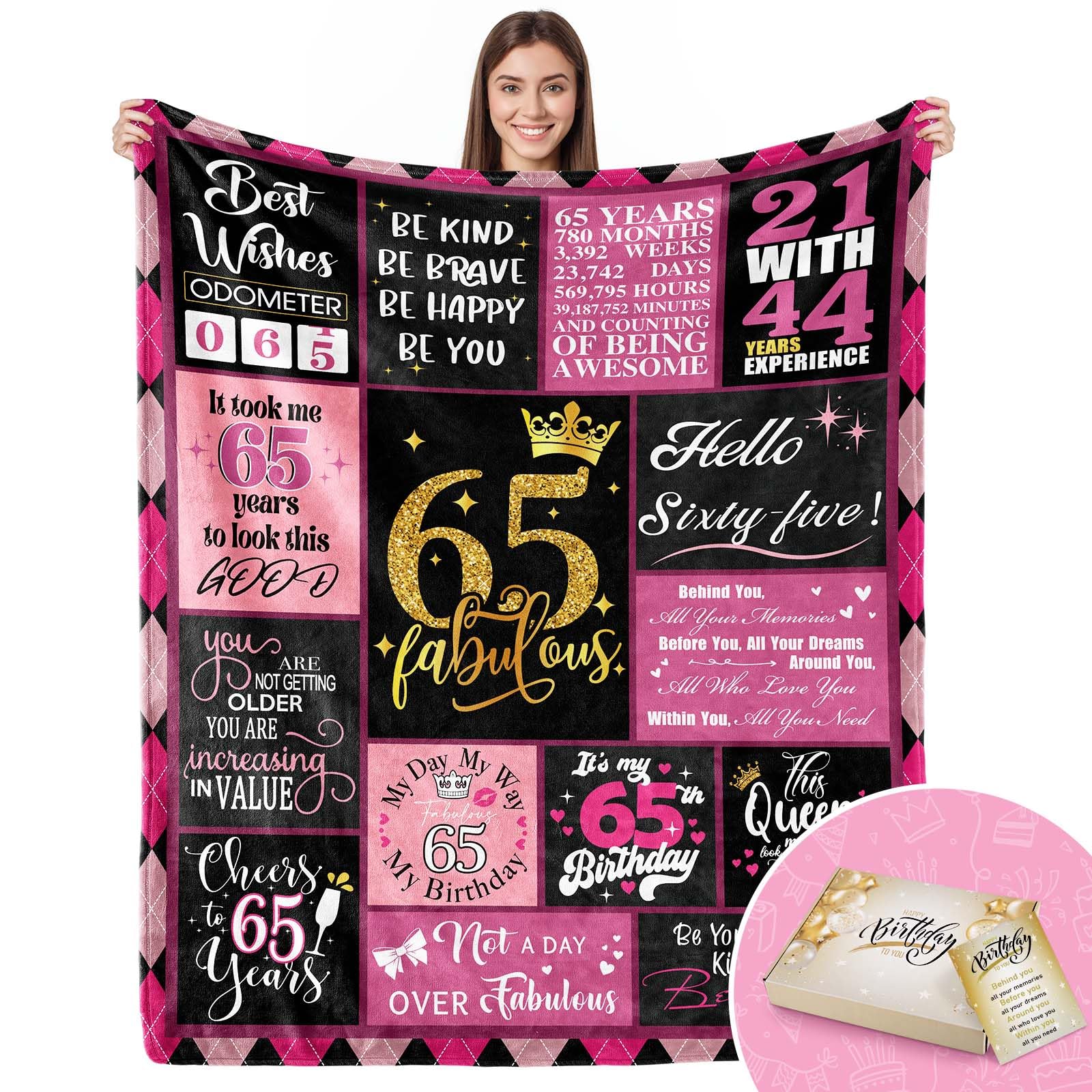 Yomaisky 65Th Birthday Gifts For Women 65Th Birthday Decorations For Women Gifts For 65Th Birthday Happy 65Th Birthday Gifts Bes