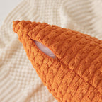Kevin Textile 2 Packs 26X26 Pillow Covers Euro Pillow Covers With Stripe Pattern Big Throw Pillow Covers For Couch Bedroom Orange 66X66 Cm