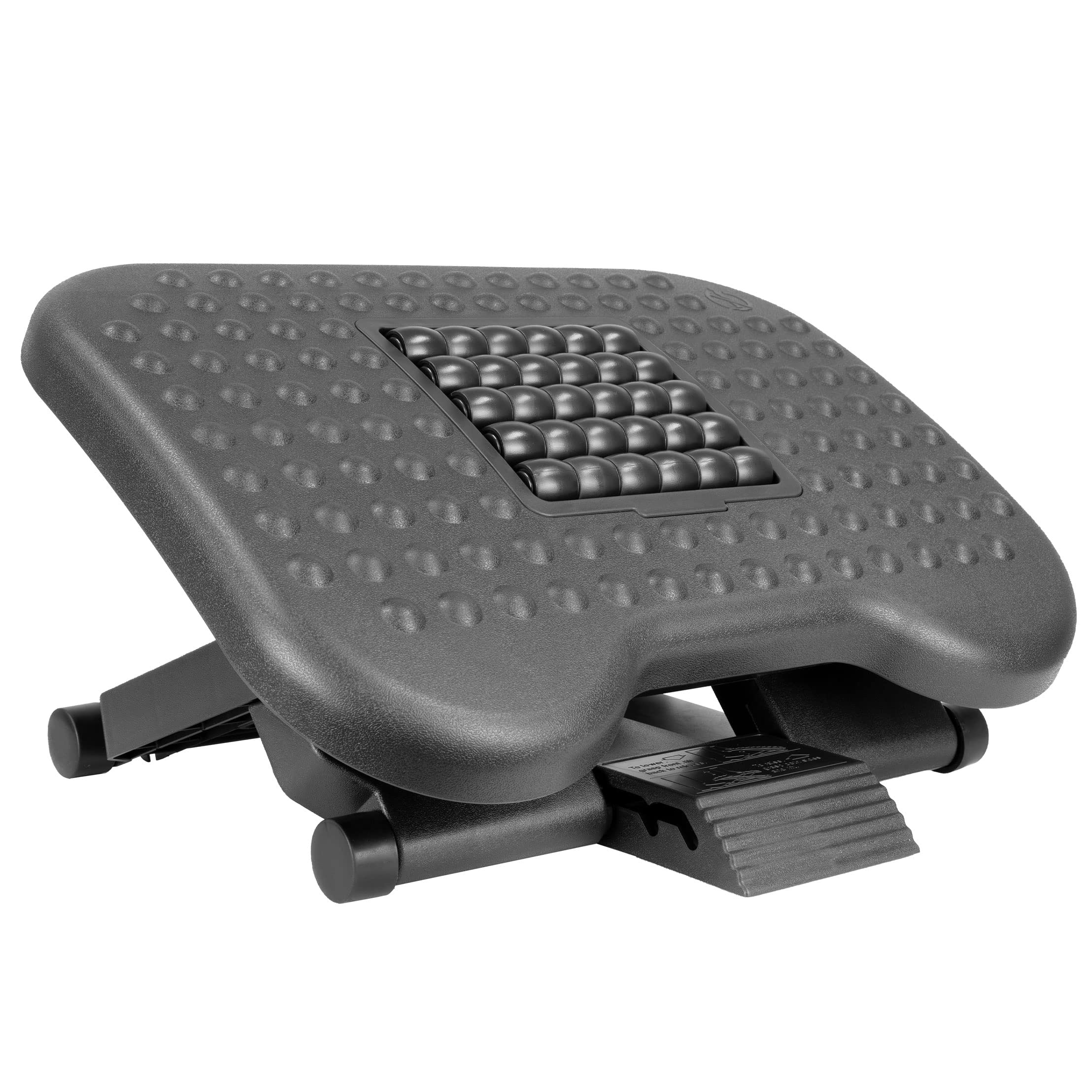 Mount-It! Ergonomic Under Desk Footrest | Massaging Foot Rest Support | Tilting Footrest with 3-Level Height Adjustment | Under 