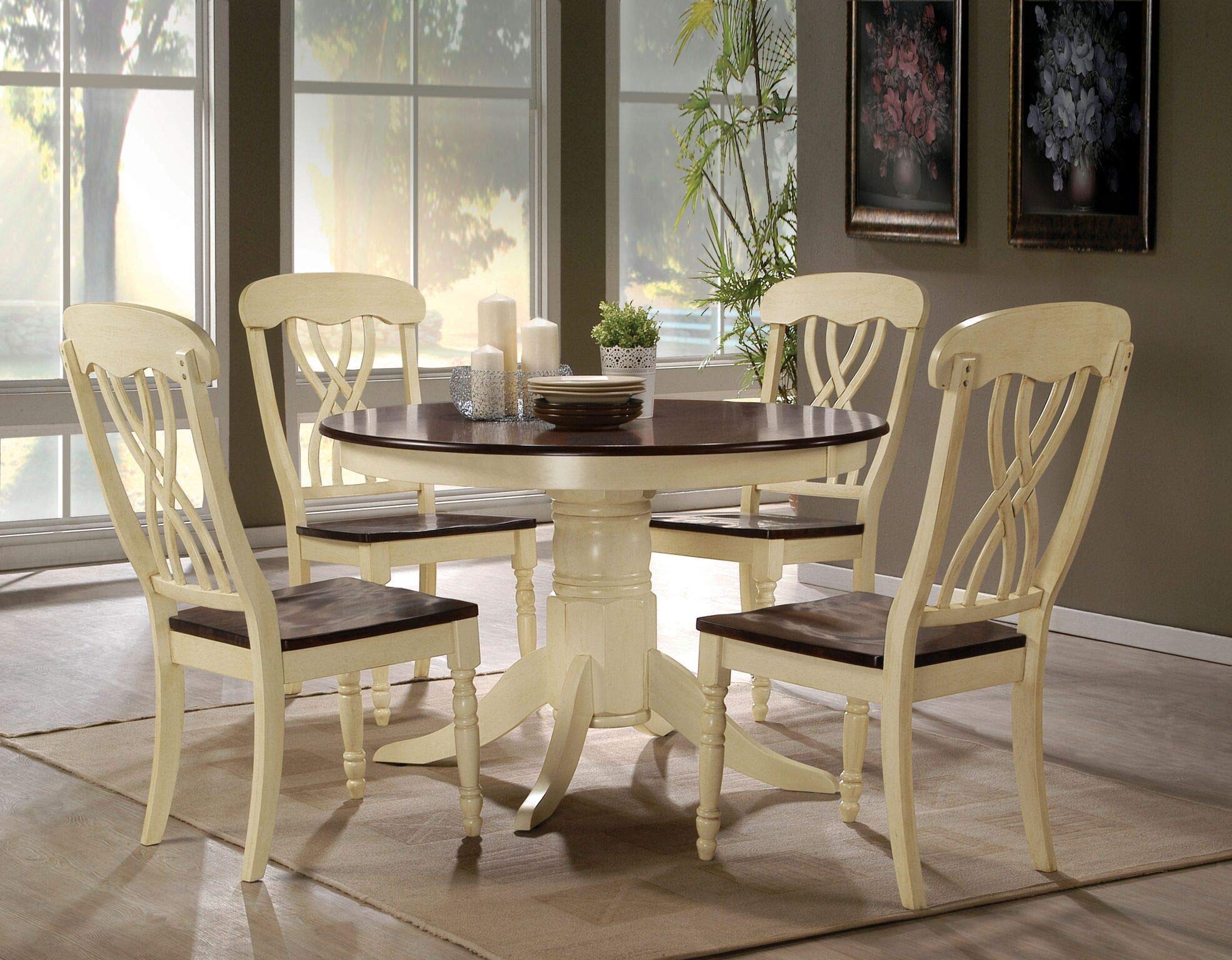 Acme Dylan Dining Table in Buttermilk & Oak