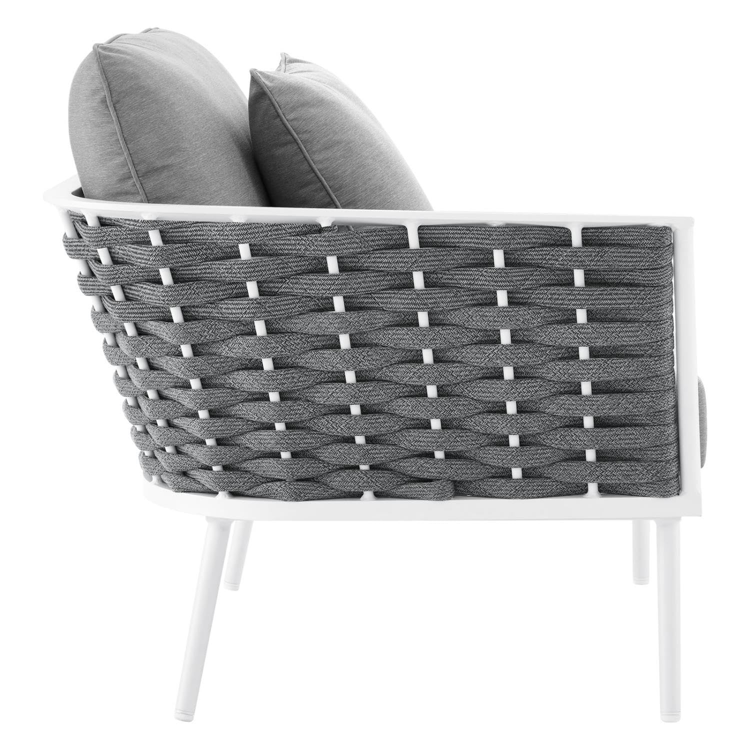 Modway Stance Modern Fabric & Aluminum Outdoor Left-Facing Armchair In Gray