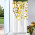 Gibelle Small Stall Shower Curtain 36 x 72, Narrow Yellow Floral Shower Curtain for Bathroom, Watercolor Plant Eucalyptus Leaves