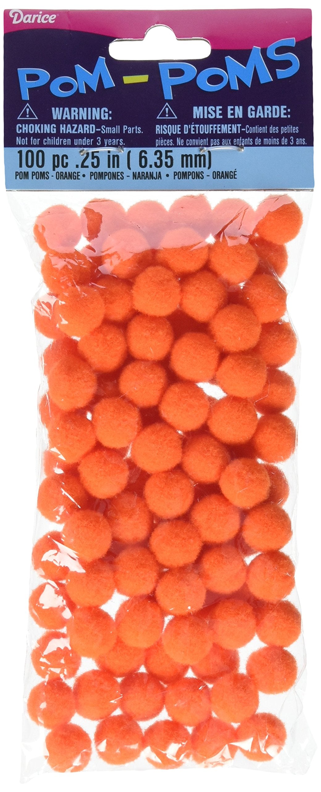 Pom Poms .25 100/Pkg-Orange