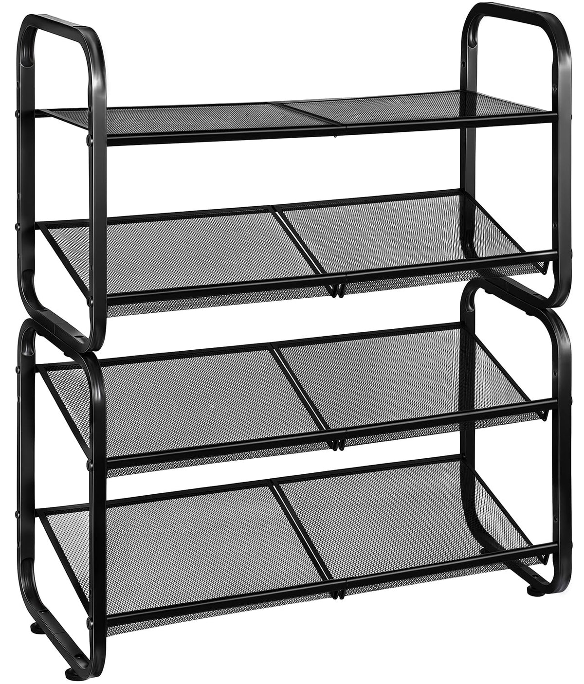 LYKENTOR 4 Tiers Metal Shoe Rack for Entryway Closet Hallway Bedroom Garage