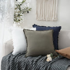 Foindtower Set Of 2 Decorative Linen Fringe Throw Pillow Covers Cozy Boho Farmhouse Cushion Cover With Tassels Soft Accent Pillo
