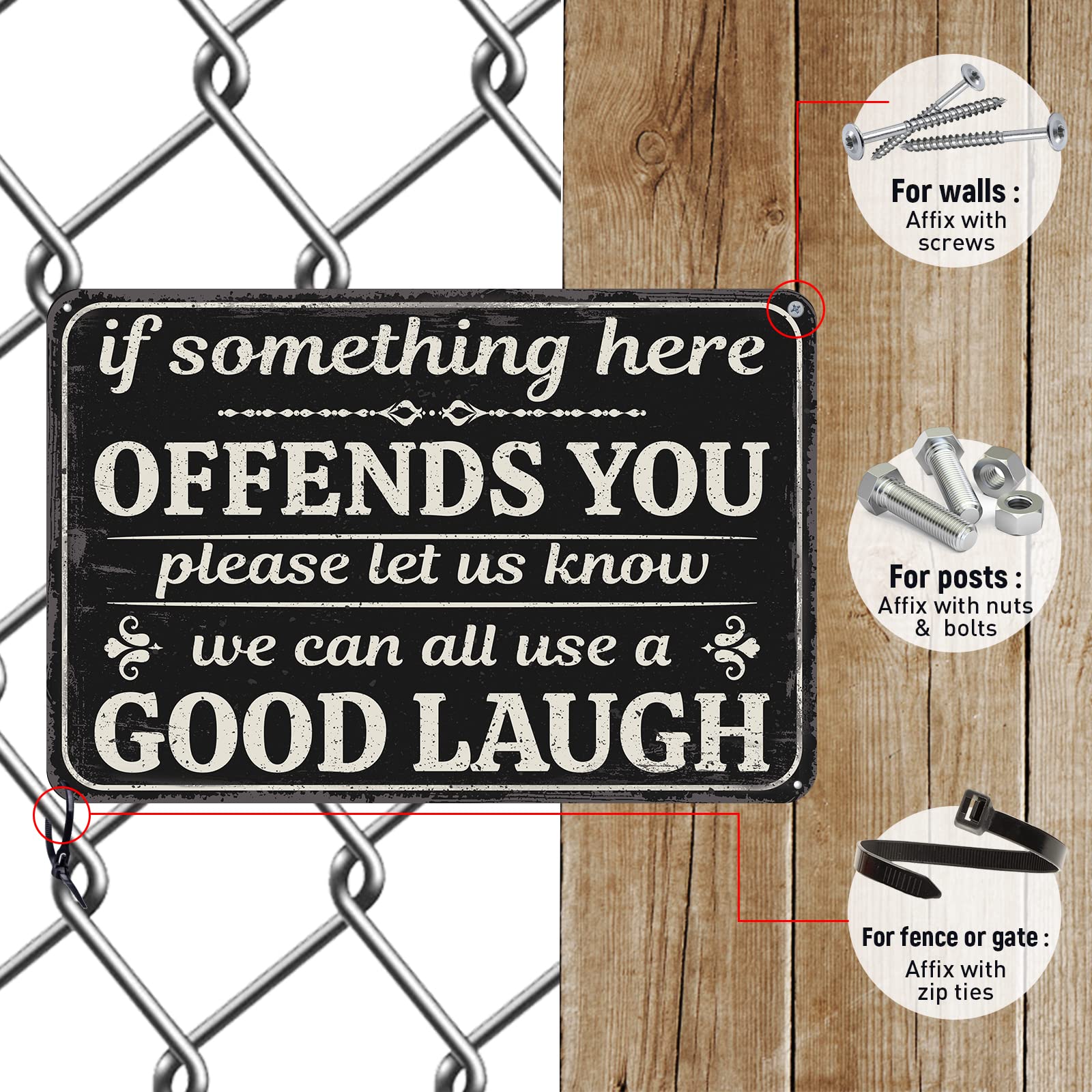 Rousen Man Cave Decor Metal Signs, Funny Garage Sarcastic Vintage Tin Sign, Suitable For Home, 4 Holes For Easy Hanging,If Somet