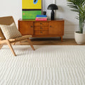 Revival Rugs Soloba 8x10 Washable Area Rug for Living Room Bedroom - 100% Recycled Oeko-TEX Certified, Medium Pile, Beige, Crea