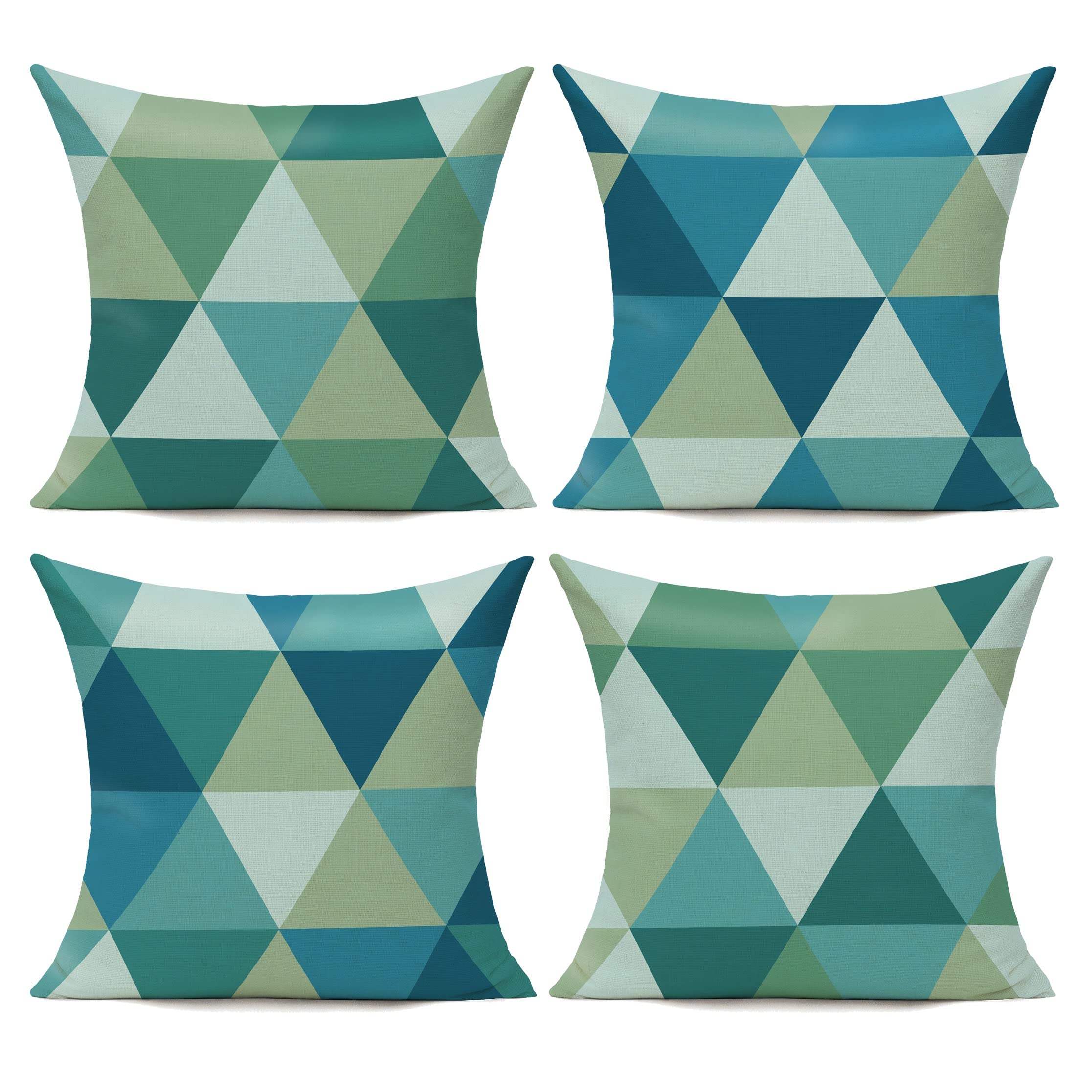 All Smiles Teal Outdoor Throw Pillow Covers 20X20 Set Of 4 Colorful Fun Aesthetic Mid Century Modern Home D  Cor Boho Summer Cus