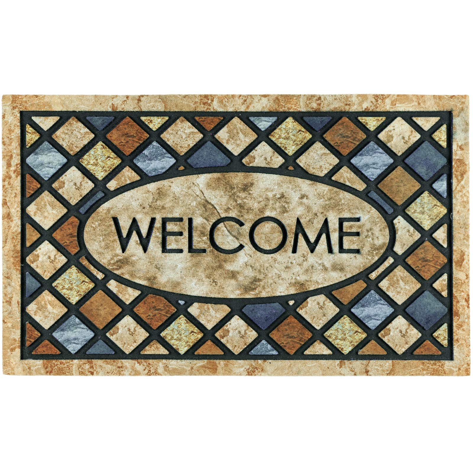 Chichic Door Mat, Blue Welcome Mat 17X 30 Inch Front Door Mat Outdoors For Home Entrance Outdoors Mat For Outside Entry Way Door