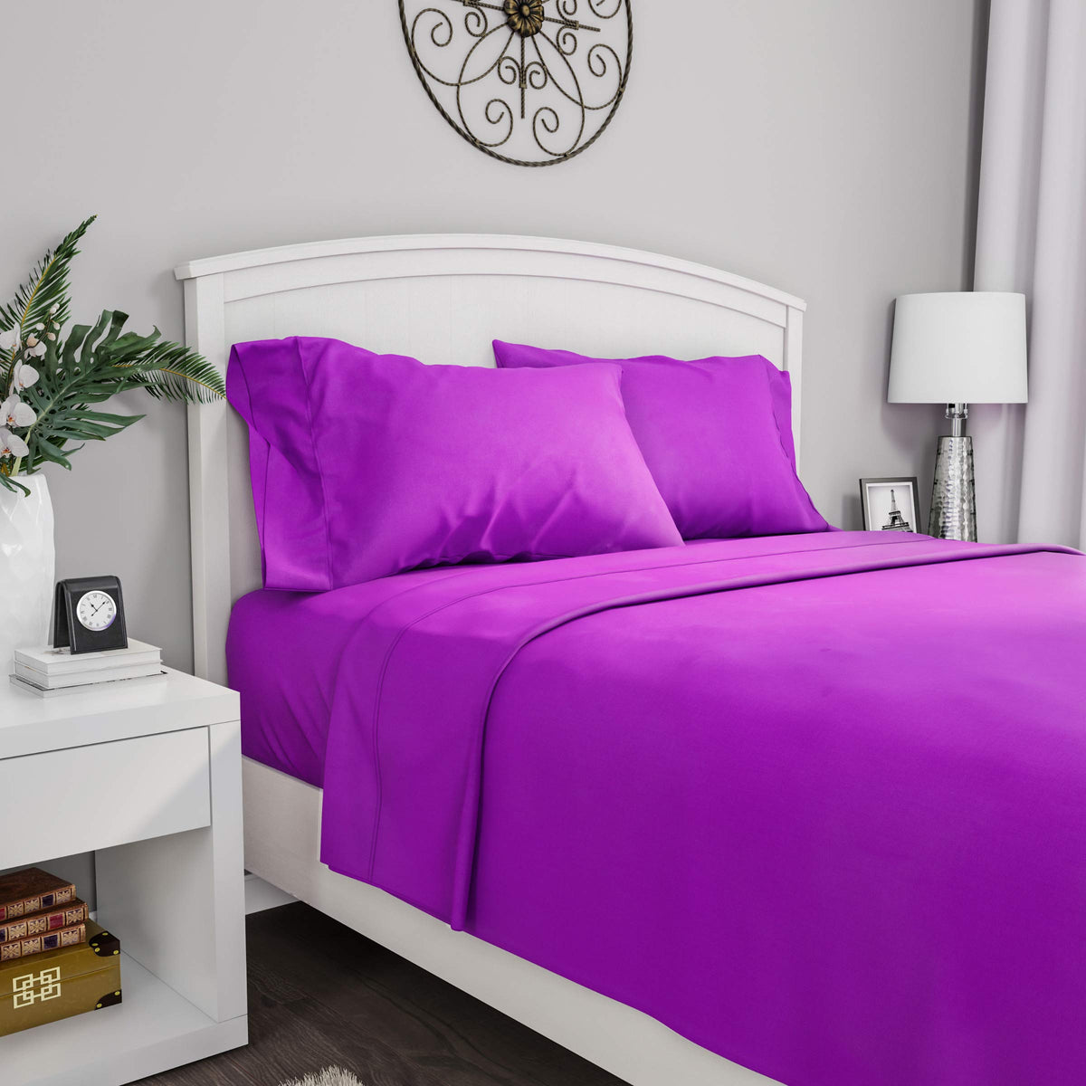 Brushed Microfiber Sheet Set- 3 Piece Bed Linens-Fitted & Flat Sheets, 1 Pillowcase-Wrinkle, Stain & Fade Resistant By Lavish Ho