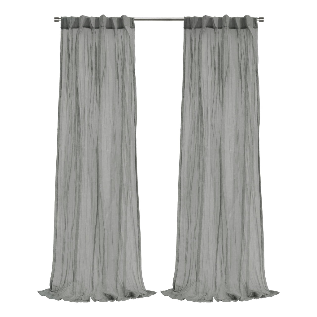 Richmark International Paloma Sheer Dual Header Curtain Panel 52 X 95 In Grey