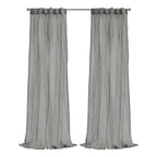 Richmark International Paloma Sheer Dual Header Curtain Panel 52 X 95 In Grey