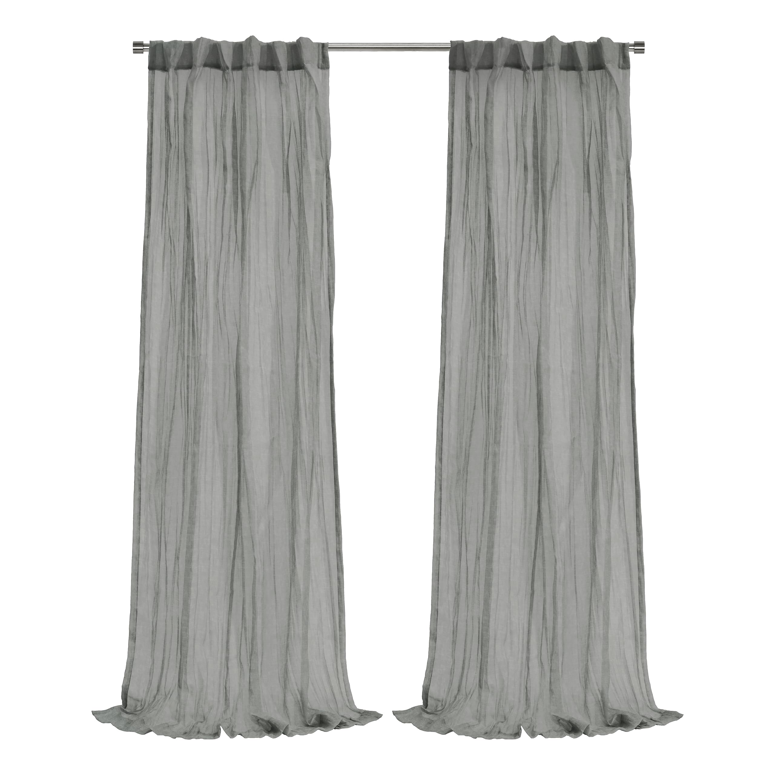 Richmark International Paloma Sheer Dual Header Curtain Panel 52 X 95 In Grey