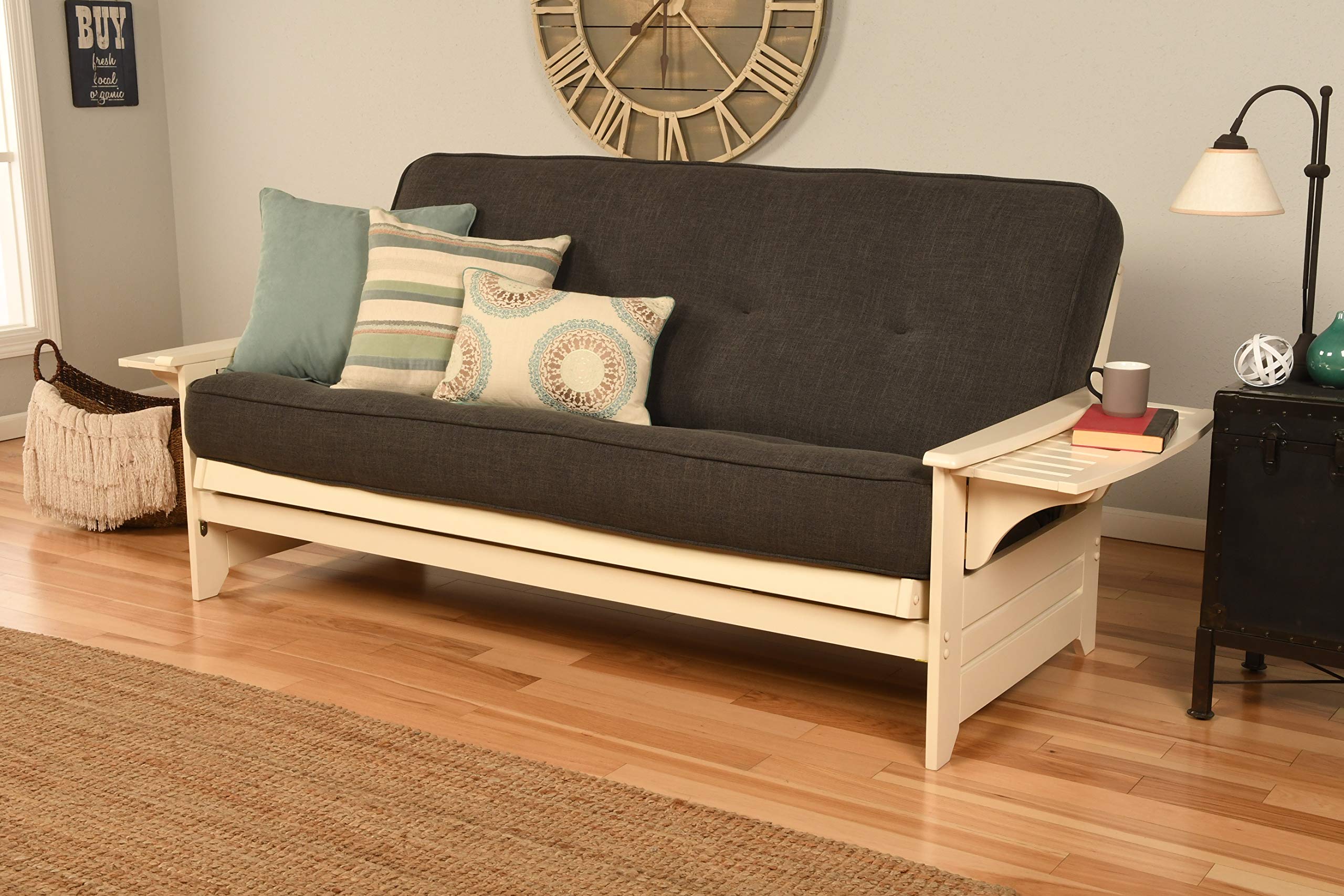 Kodiak Furniture Futon Set, Linen Charcoal