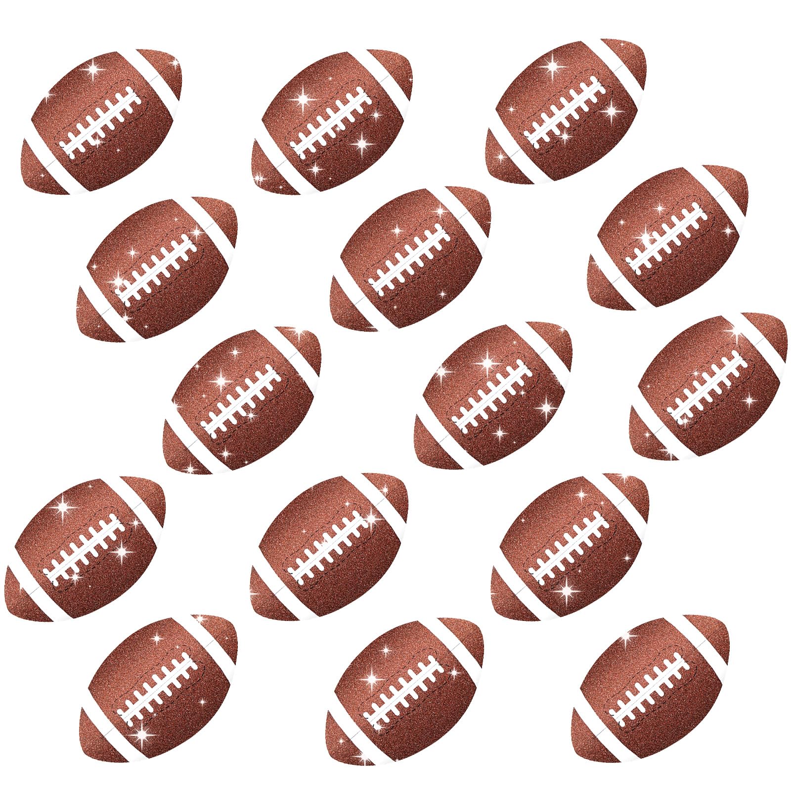 Junebrushs Football Cutouts, 120Pcs Glitter Football Paper Cutout For Sports Party Decorations, Football Bulletin Poster Board F