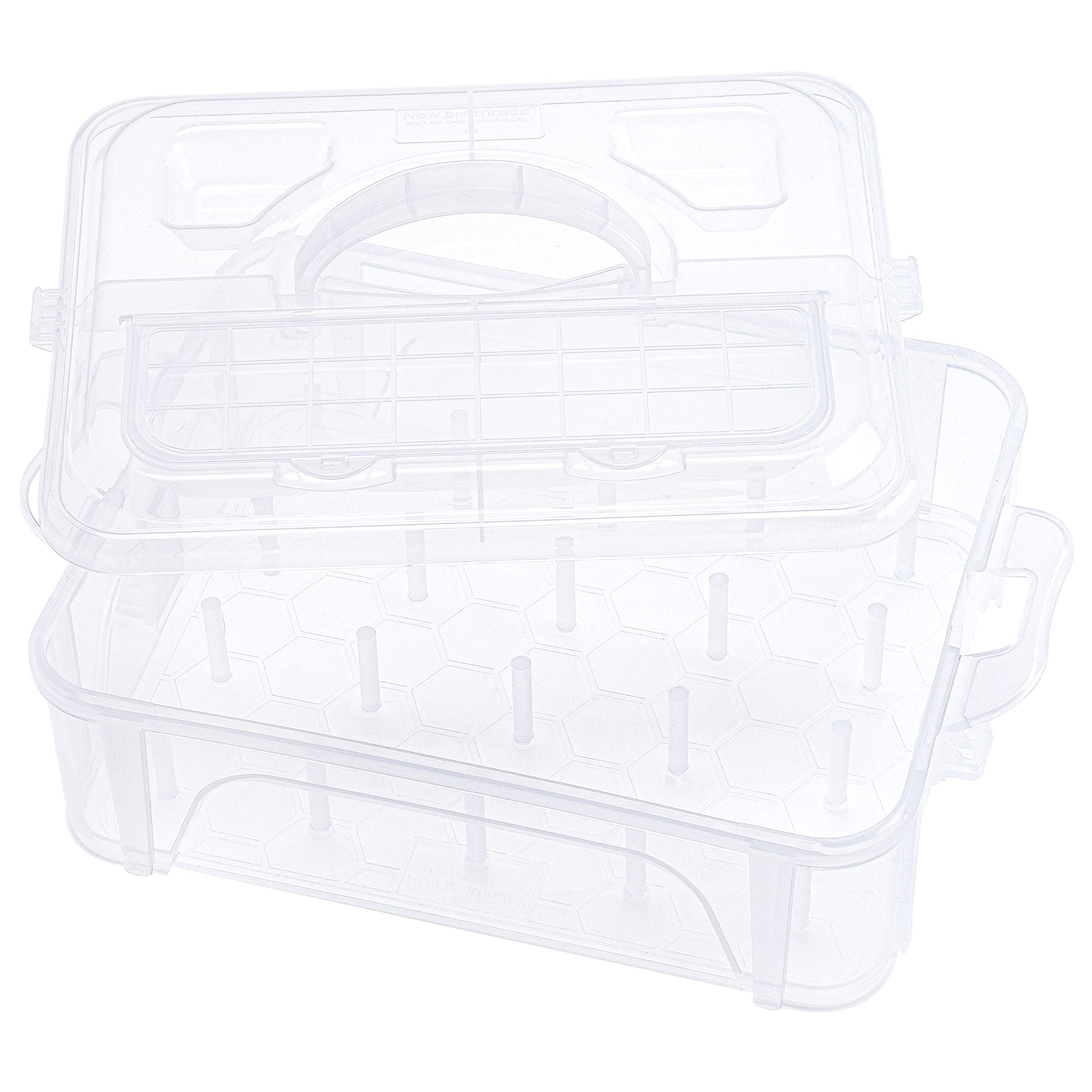 New brothread 1 Layer Stackable Clear Storage Box/Organizer for Holding 20 Spools Home Embroidery & Sewing Thread (Spool Size Re