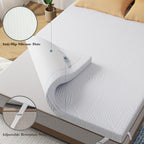 2 Inch California King Gel Memory Foam Mattress Topper, Cooling Bed Topper With Removable Cover, Soft & Pain Relief & Breathable