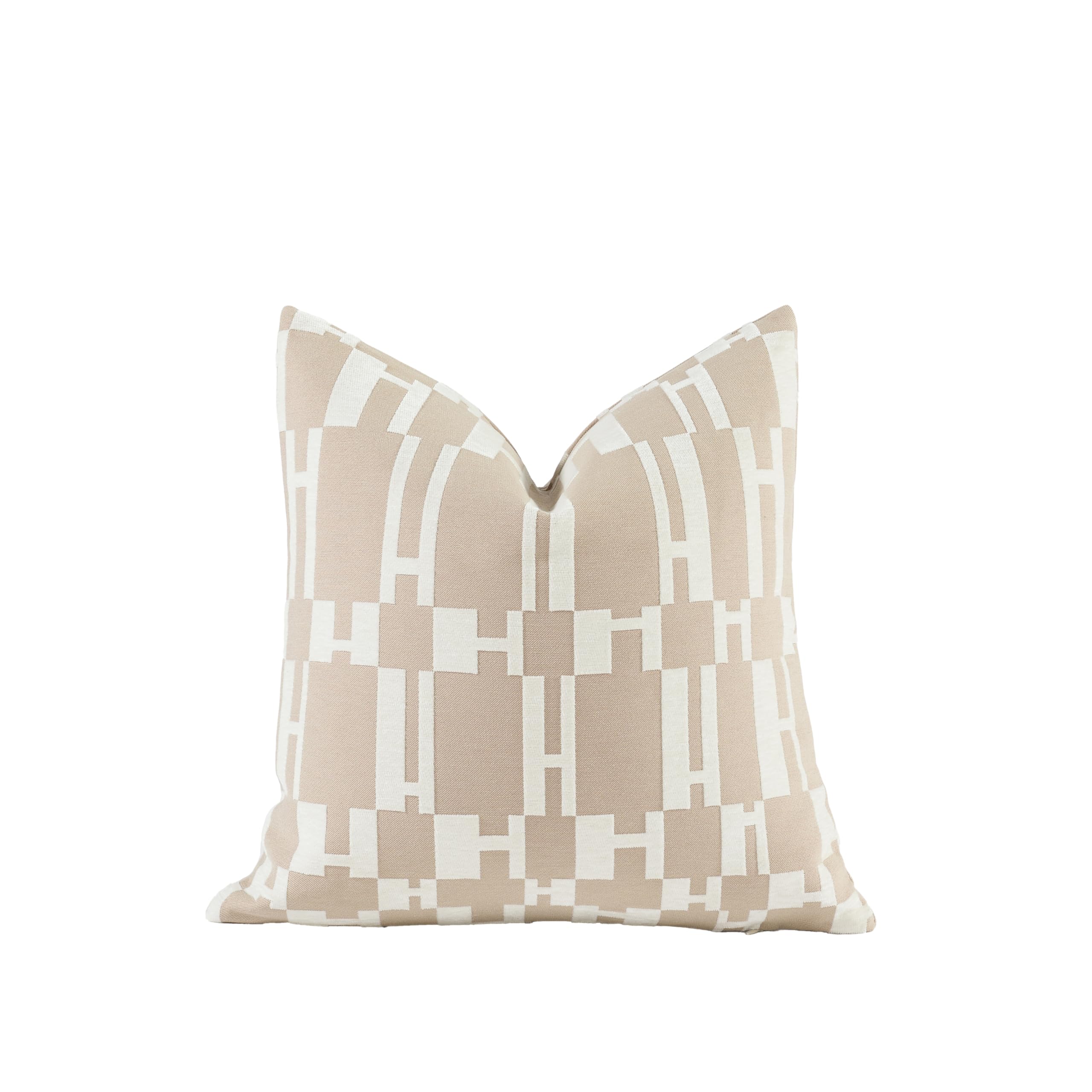 Croker Horse 2025 New 22X22' Inches Throw Pillow Cushion Covers - Beige H Letter Chenille Jacquard Embroidery Luxury Modern Sty