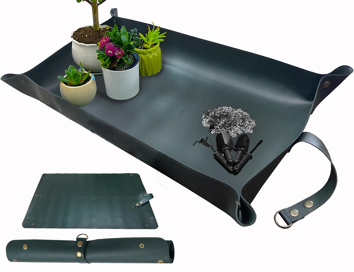 Leather Plant Repotting Mat,Thickened Waterproof Transplanting Mat,Indoor Succulent Potting Mat For Transplant And Mess Control,