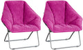 Zenithen Limited Foldable Indoor Plush Portable Seat Hexagon Folding Dish Chair, Perfect For Dorm Room, Bedroom, And Living Room