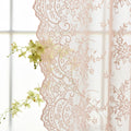 Kotile Blush Sheer Curtains For Girls Room, Country Rustic Floral Embroidered Sheer Lace Curtains 63 Inch Length 2 Panels Set, R