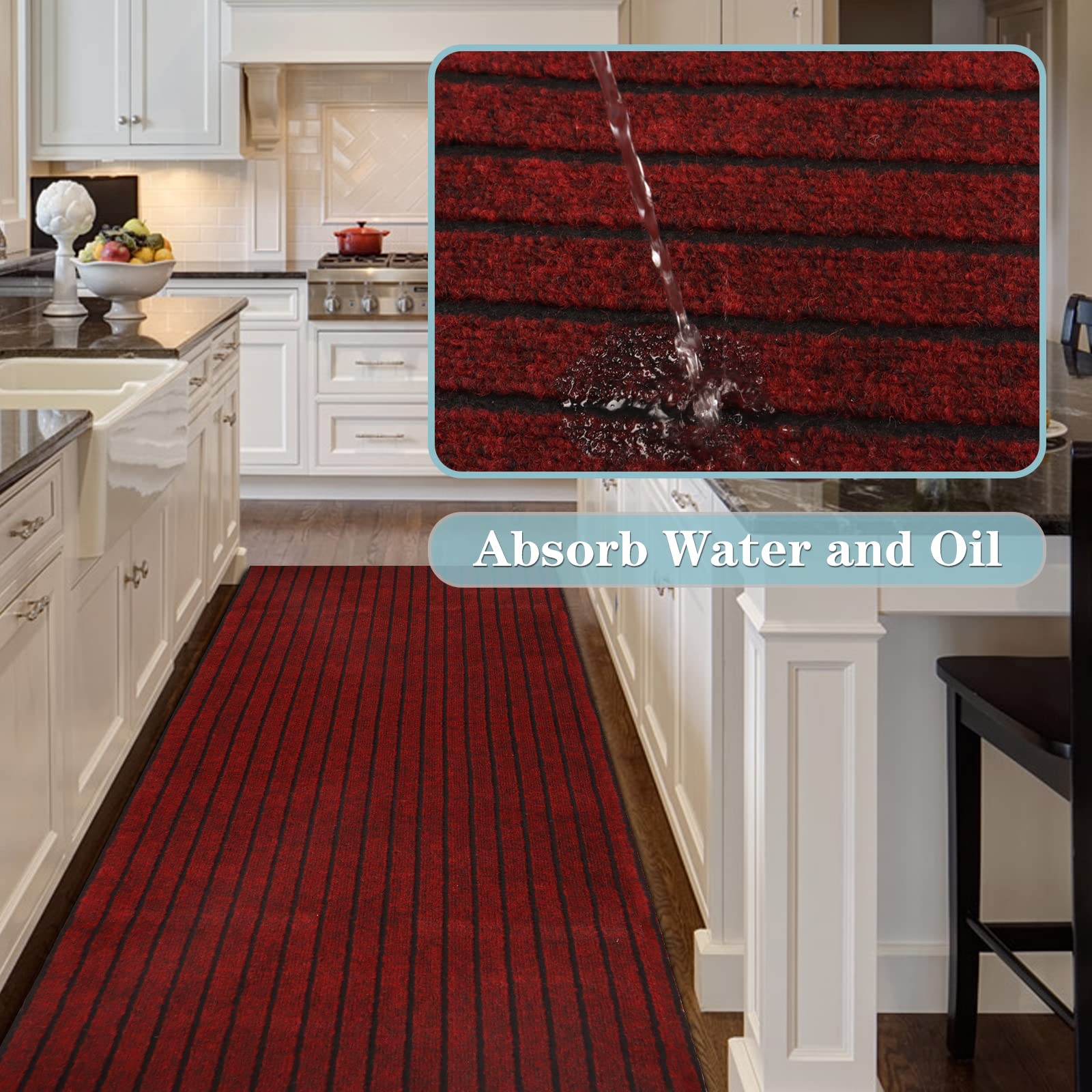 Runner Rug 2Ft X 65Ft, Ayoha 2'-82' Utility Carpet Runner For Entryway Hallway Aisles Balcony Garages, Area Rugs With Non-Slip R