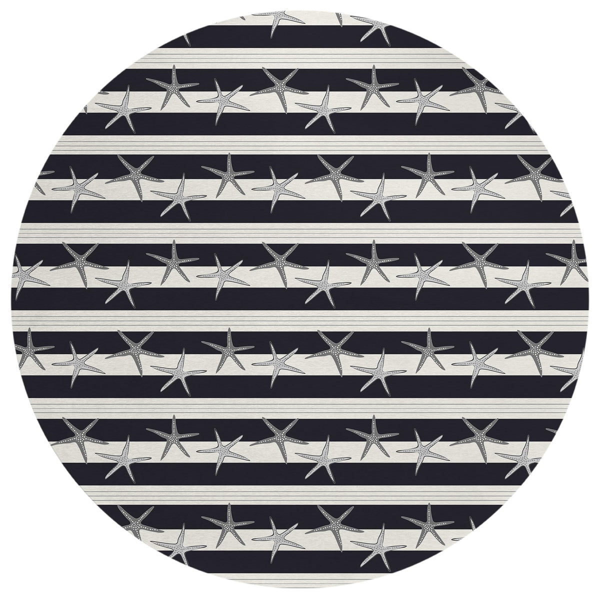 Addison Rugs Surfside Asr42 Midnight 8' X 8' Indoor Outdoor Round Rug, Easy Clean, Machine Washable, Non Shedding, Bedroom, Living Room, Dining Room, Kitchen, Patio Rug