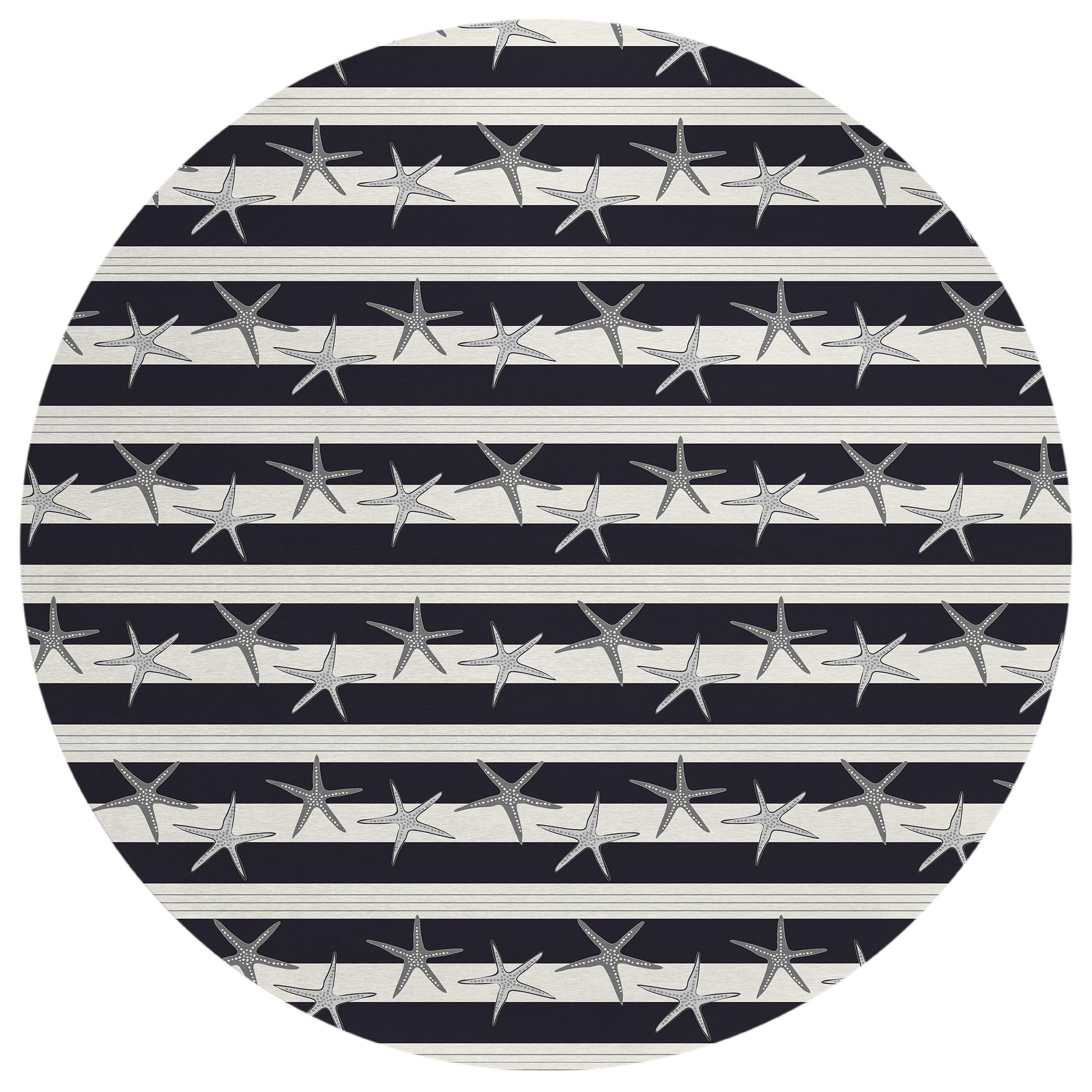 Addison Rugs Surfside Asr42 Midnight 8' X 8' Indoor Outdoor Round Rug, Easy Clean, Machine Washable, Non Shedding, Bedroom, Living Room, Dining Room, Kitchen, Patio Rug