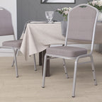 Flash Furniture HERCULES Series Crown Back Stacking Banquet Chair in Gray Dot Fabric - Silver Frame
