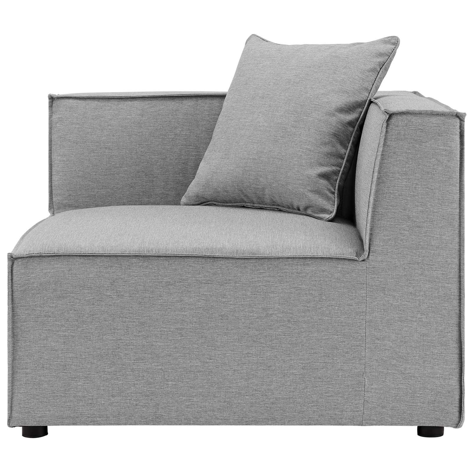 Modway Eei-4383-Gry Saybrook Patio Upholstered 6-Piece Sectional Sofa In Gray, Grey