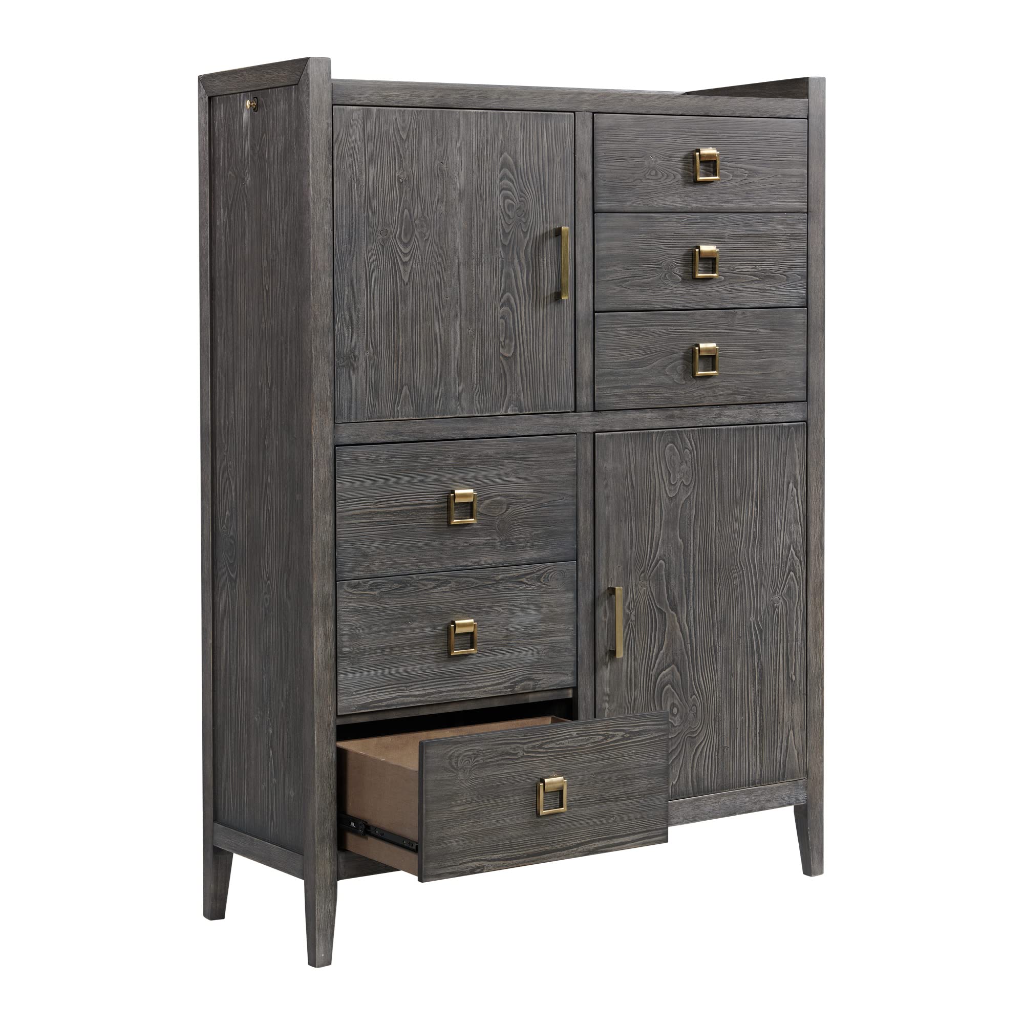 Intercon Portia 46&quot; Wide Bedroom Gentleman's Chest with 6 Drawers, Brushed Brindle Furniture