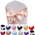 Maiangel Satin Chair Sashes Bows-50Pcs Chair Ribbon Ties Back Sash For Wedding Party Events Banquet Chair Cover Decoration (Cham